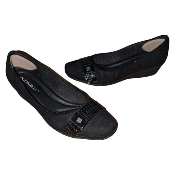 Piccadilly| Women Orthopedic Fashion in Comfort Formal Small Heels Black Shoes - Picture 1 of 8